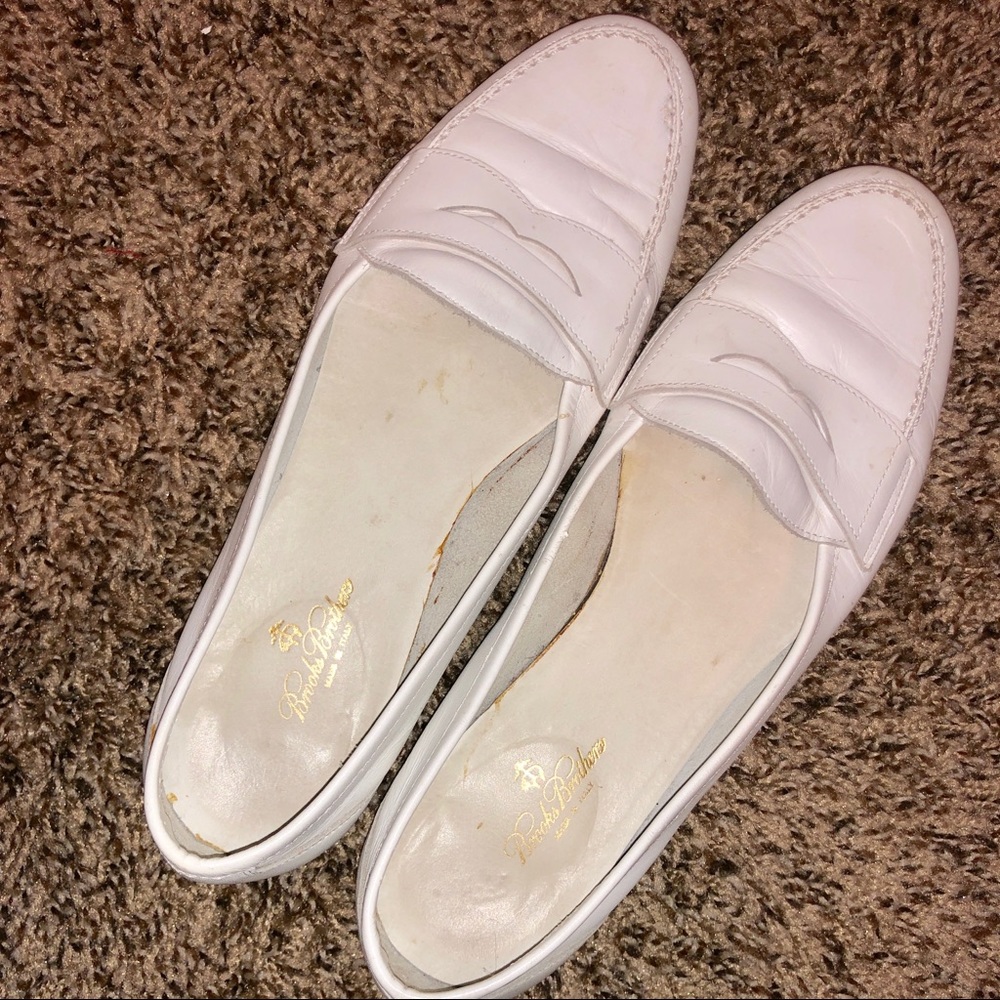 White Brooks Brothers Penny Loafers